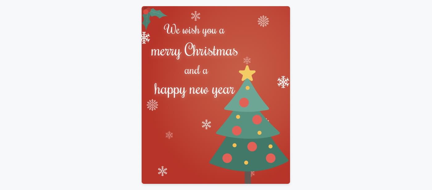 Christmas card that can be sent out to customers
