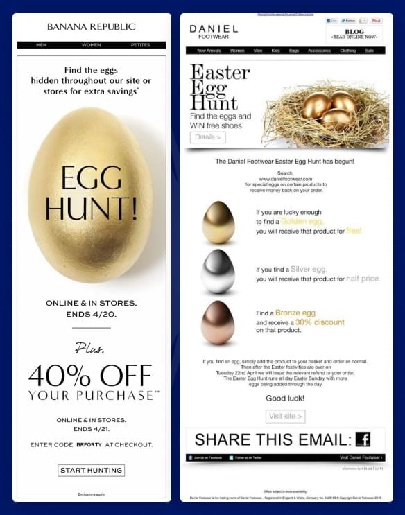 online shops having an easter egg hunt on their site