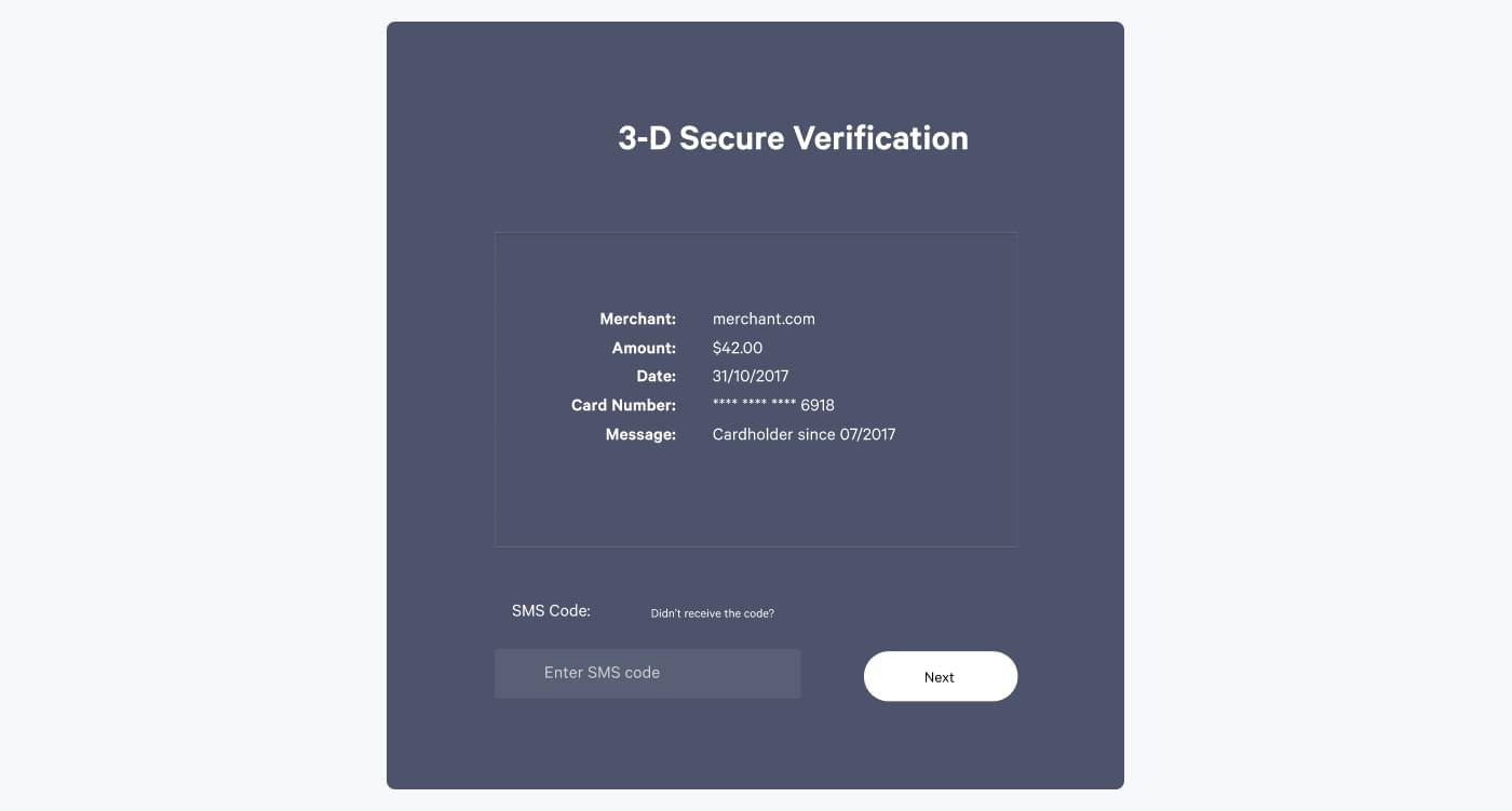 sketch of the 3-D Secure window